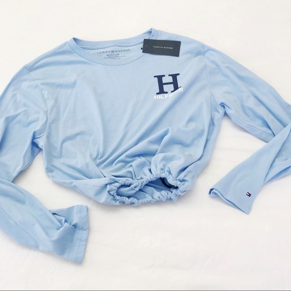 Tommy Hilfiger Tops - Tommy Hilfiger drawstring crop long sleeve NWT